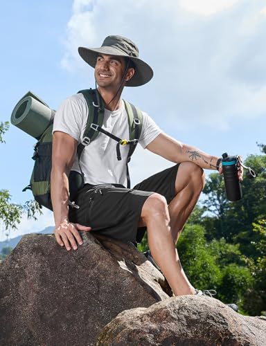 Foto von Cycorld Kurze Hosen Herren, Wanderhose Atmungsaktiv mit 6 Taschen Leichte Schneltrocknen Fahrradhose MTB Hose Radlerhose Manner Kurz Cargo Bermuda Shorts Treking Outdoorhose Sommer(Schwarz,M)