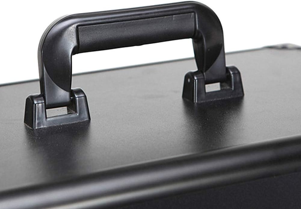 Makeup Artists Rolling Train And Trolley Case Wear-Resistant Universal Casters Large Capacity with Drawer Security Key Lock For Beauty Agencies,Black, 42x25x43cm
