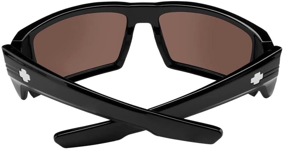 Spy Rebar Sunglasses Gloss Black with Bronze Happy Silver Spectra Mirrored Lens - Image 5
