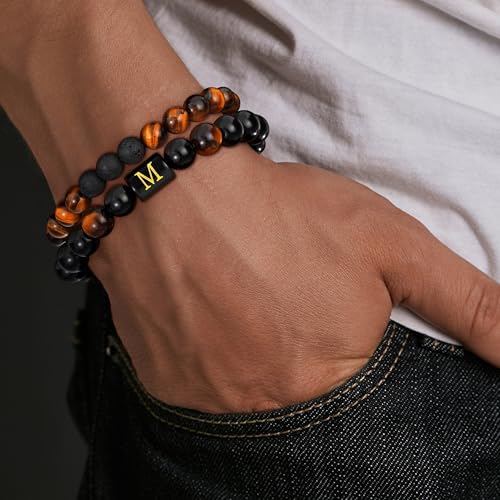 Pulsera Ajustable de Piedras Naturales para Hombre miniatura 3