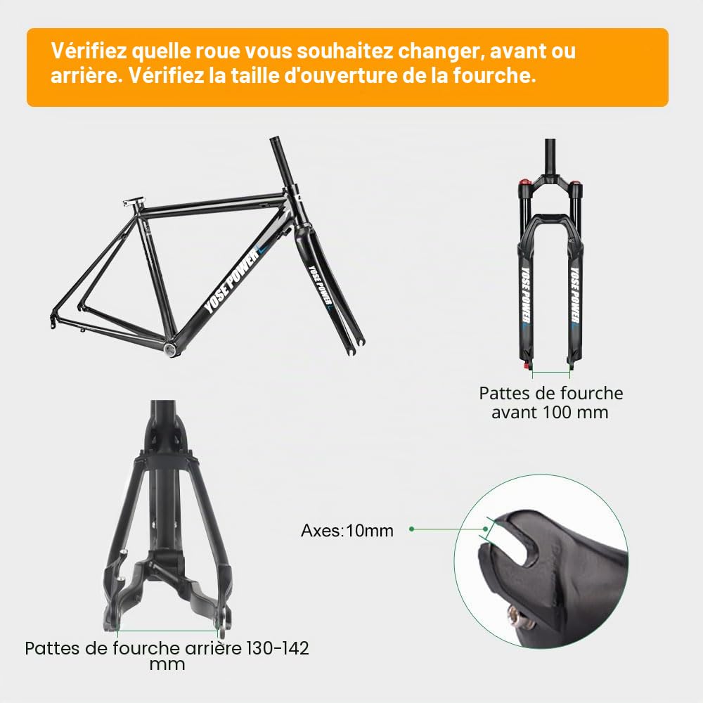 SEASON Ebike Kit de Conversion pour Vélo Électrique 20''/24''/26''/28''/700C Moteur 36V 250W Roue Électrique Avant pour Vélos