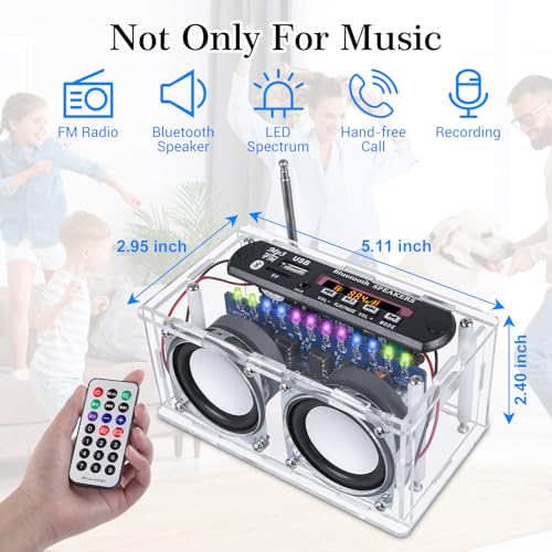 image for BANRIA DIY Bluetooth-Compatible Speaker Kit,Recording Function FM Radi