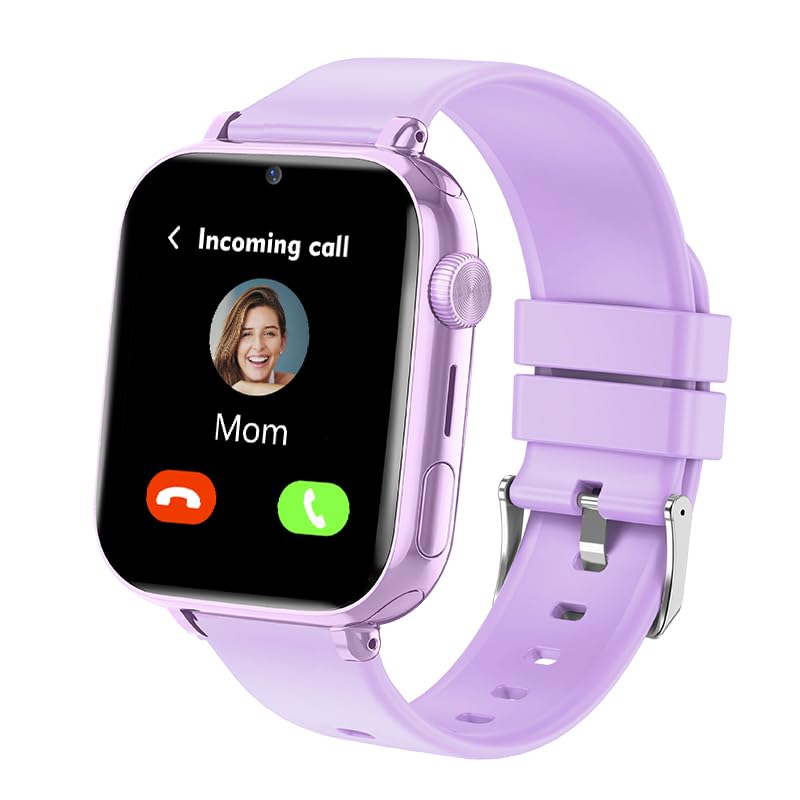 Tzzulsx Reloj Inteligente para Niño y Niña con Llamadas，Smartwatch Niños con 25Juego, podómetro, Cámara, Linterna, Despertador, Reloj Teléfono con HD Pantalla Táctil Smartwatch SK4-C32-PURPLE-2