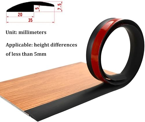 Miniatura 2 de Tira de transición de suelo autoadhesiva, tira de transición de alfombra laminada, tiras divisoras de umbral de piso, borde de piso, adecuadas para