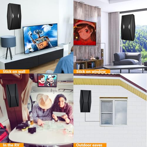 Goxis 1100+ Miles Tv Antenna Indoor,Digital Tv Antenna For Smart Tv With Strongest Amplifier Signal Booster- High Gain Hd Tv Antenna For Local Channels -42Ft Coax Hdtv Cable-Support 8K 4K1080P thumb #5
