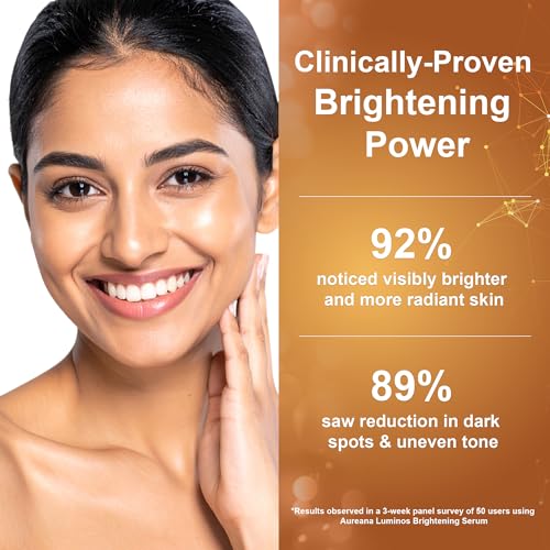 Image of Aureana Luminos Brightening, With Niacinamide, Alpha Arbutin & Allantoin | Reduces Pigmentation & Inflammation Enhances Glow & Deeply Hydrates | 100% Veg, Sulphate-Free, Paraben-Free | Hypoallergenic & Dermatologically Tested (Serum)