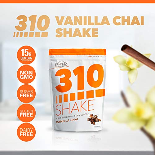 Vanilla Chai Meal Replacement | 310 Shake Protein Powder is Gluten and Dairy Free, Soy Protein and Sugar Free | Includes 310 Shaker and Free Recipe eBook | 28 Servings
