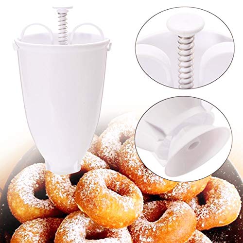 Shirazawa Donut Mould Easy Fast Portable Donut Maker Manual Waffle Dispenser Doughnut Machine Waffle Plastic Lightweight Deep Fry
