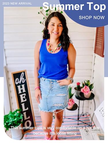 OFEEFAN Womens Tank Tops Sleeveless Scoop Neck Loose Fit Summer Clothes2