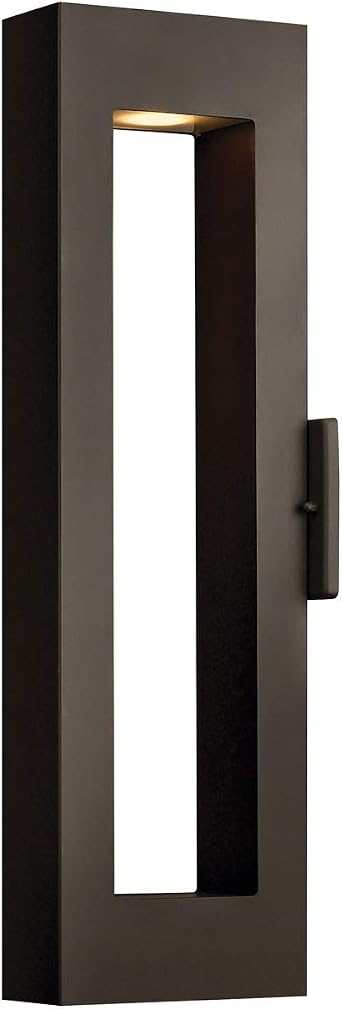 Hinkley Atlantis Large Narrow Outdoor Wall Sconce w/ MR16 LED, Bronze