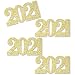 Gold Glitter 2019 - No-Mess Real Gold Glitter Cut-Out Numbers - Graduation Party Confetti - Set of 24