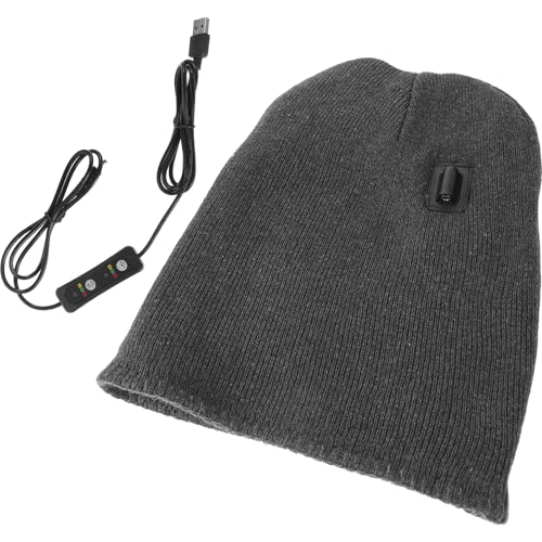 Gorro de beanie tejido gris con forro térmico interior LIFKOME para el invierno