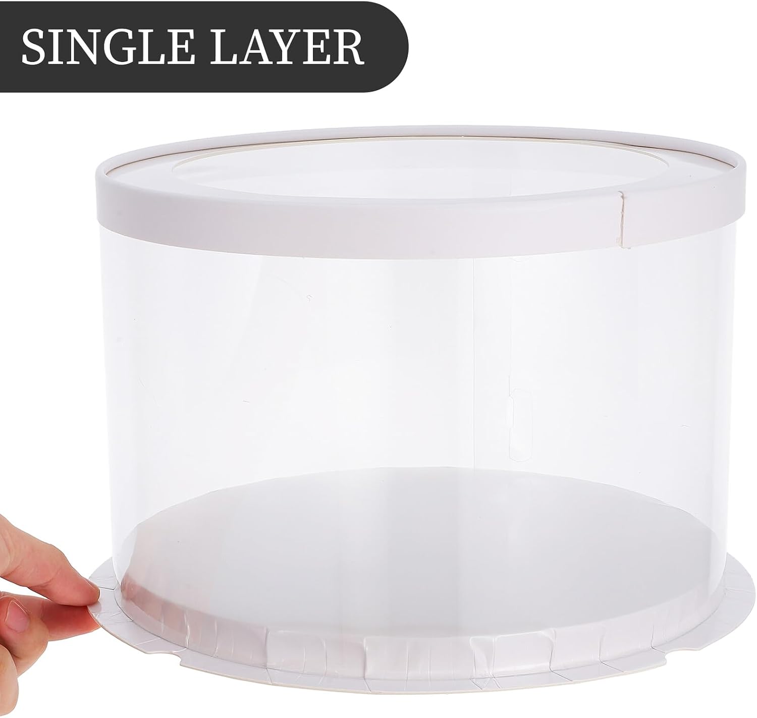 8-inch Cake Boxes with Lids Single-layer Cake Carrier Containers for Birthday and Wedding Events 4pcs