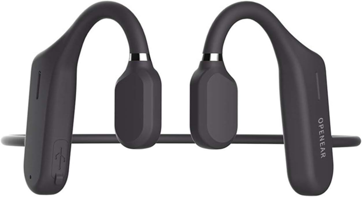 Air Bone Conduction Headphones Open-Ear Wireless Bluetooth 5.0 IPX5 Sweatproof 6D Surround Sound Earphones Sports Headsets for Running Driving Cycling (Black)
