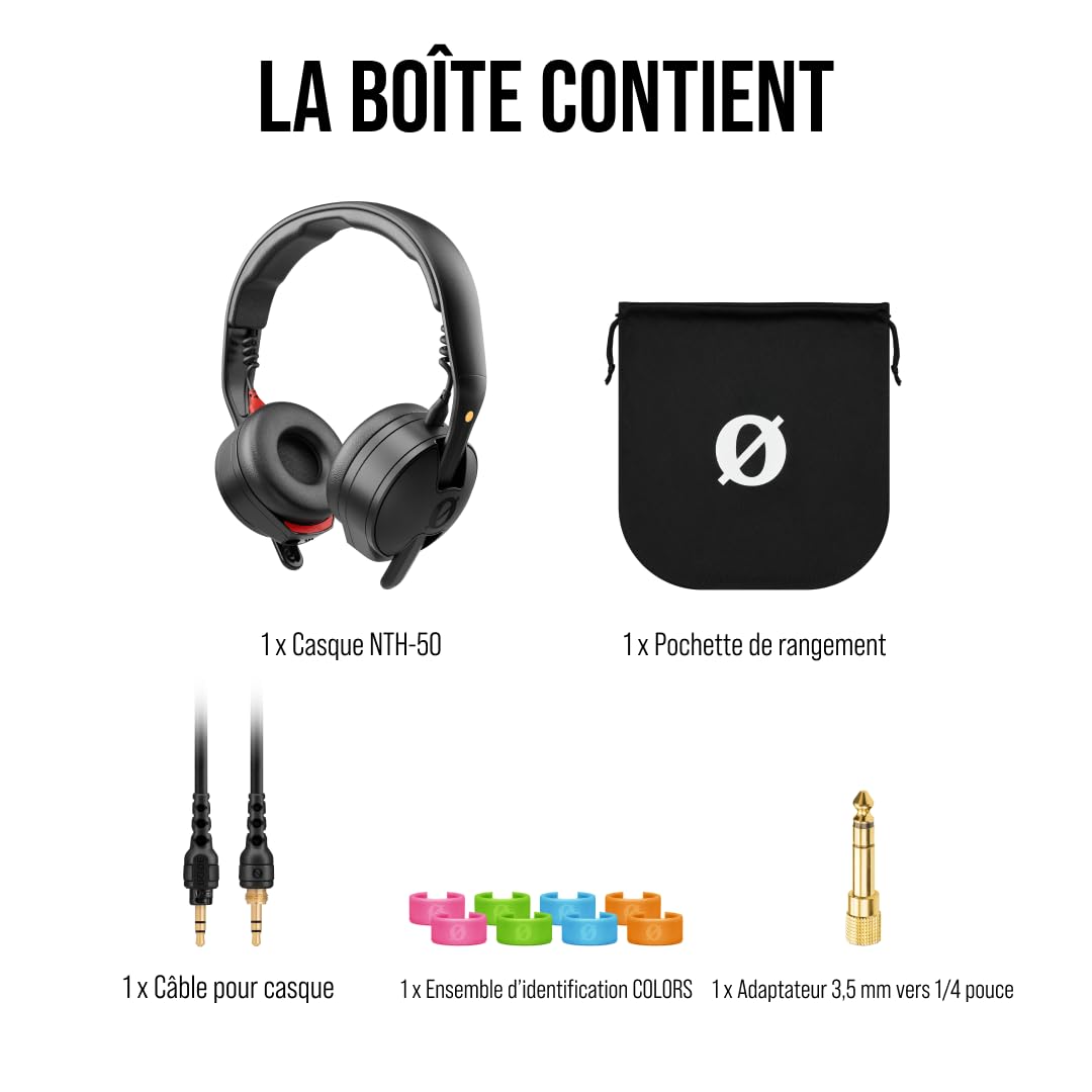 RØDE NTH-50 Casque DJ Professionnel Filaire Supra-auriculaire, Conception fermée avec Haut-parleurs de Haute précision pour Musiciens, cinéastes et créateurs (Noir)