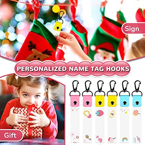 6 Pieces Personalized Name Tag Hooks Child ID Tags Backpack Name Tag  Daycare Labels Name Tags for Backpacks Water Bottle Labels Backpack Tags  (Cute ...