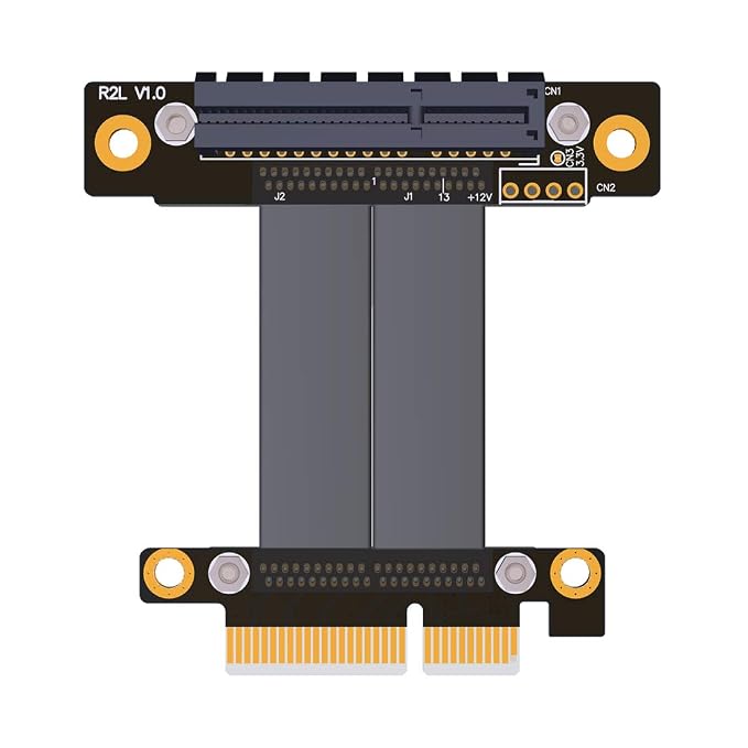 ADT-LINK PCIe 3.0 x4 Extension Cable 32G/BPS PCI Express 4X Graphic SSD RAID Extender Conversion Riser Card Vertical 90 R22SL(5CM)
