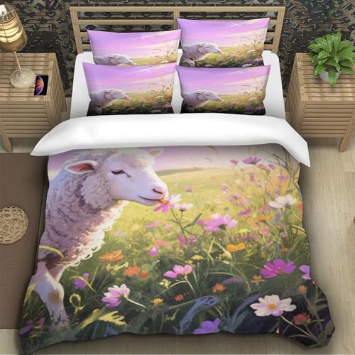 Housse de Couette Effet 3D Moutons pour Lit Enfant Single - 5