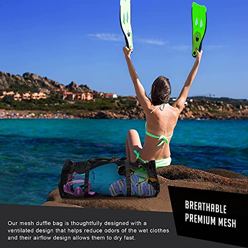 Rimsports Mesh Duffle Dive Bag - Scuba Bag For Diving Equipment - Foldable Diving Bag With Side Pockets And Zippers - Heavy Duty Mesh Bag For Diving, Sports, Gym And Storage #TOP7