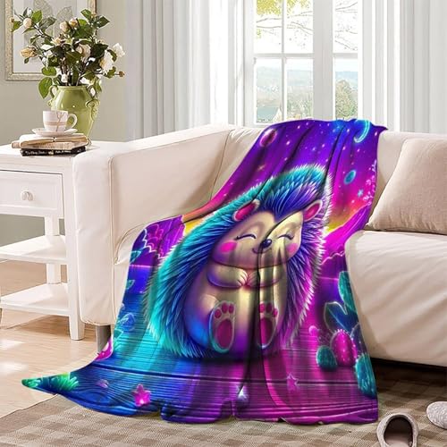 Couverture hérisson 3D en microfibre douce lit et canapé 100x130cm - 4