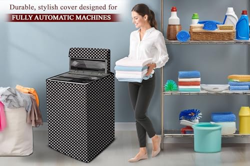 Image of The Furnishing Tree PVC Washing Machine Cover Fully Automatic Suitable for Whirlpool 7.5 kg Top Load 360 Degree Bloomwash Pro 7.5 Grey Color