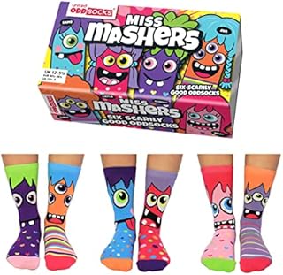 United Oddsocks Miss Mashers- Box 6 Oddsocks For Girls, Multi Coloured, UK 12-5.5, EUR 30.5-38.5, US 13.5-8