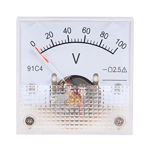 Image of uxcell DC 0-100V Analog Panel Voltage Gauge Volt Meter 91C4 2.5% Error