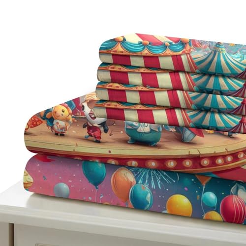Parure de lit cirque super douce en microfibre résistante lavable avec impression 3D