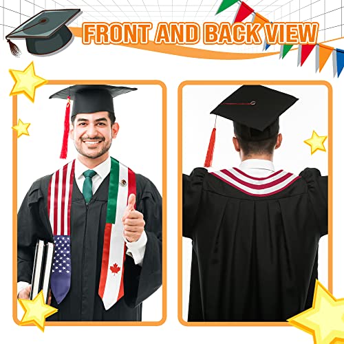 image for Gautamy Customized Mixed 3 Flags Graduation Stole Sash Graduation Stol