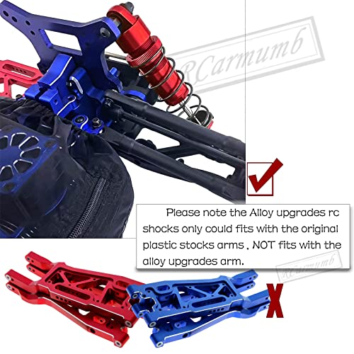 Rcarmumb Front Rear Rc Shock Upgrades Part For 1/8 Sledge 4Wd #95076-4, 4Pcs Full Aluminum Big Bore Rc Shocks Hops Up For Sledge Monster Truck,Red #TOP3