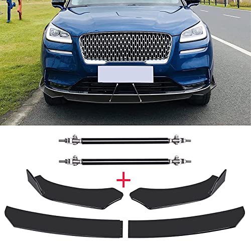 Black Front Bumper Lip Splitter Spoiler + Strut Rods Compatible with Dodge Charger RT SXT SRT 2012-2022 by DREAMIZER - Image 2