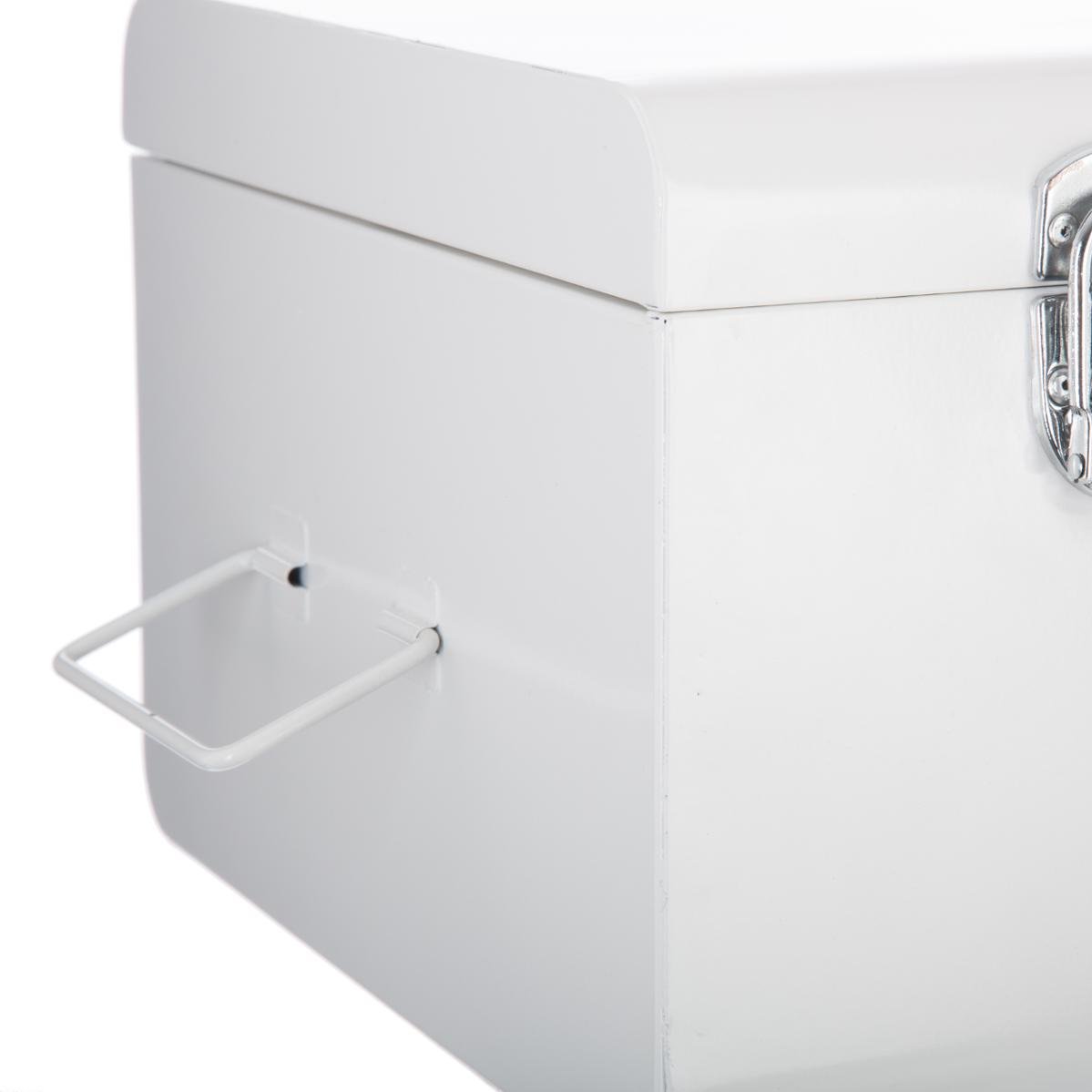 Atmosphera Set de 2 Coffres Malles de Rangement en métal - Esprit Cantine - Coloris Blanc