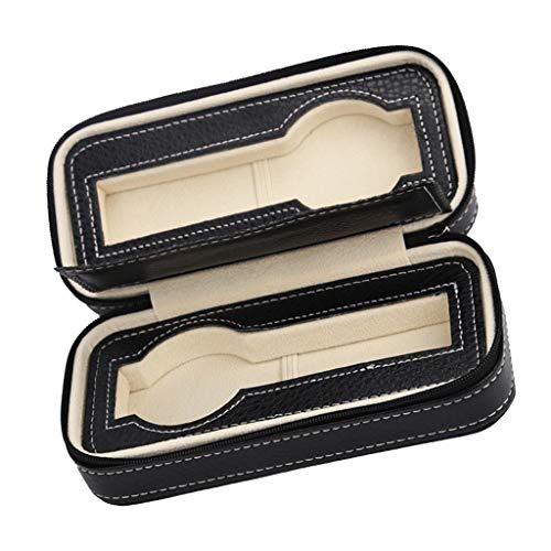 Étui de voyage pour montre portable, boîte de rangement zippée en cuir PU