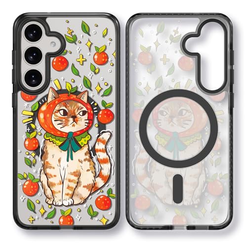 Rosarnnah for Samsung Galaxy S25 Plus Case Aesthetic Black, Kitty Cat