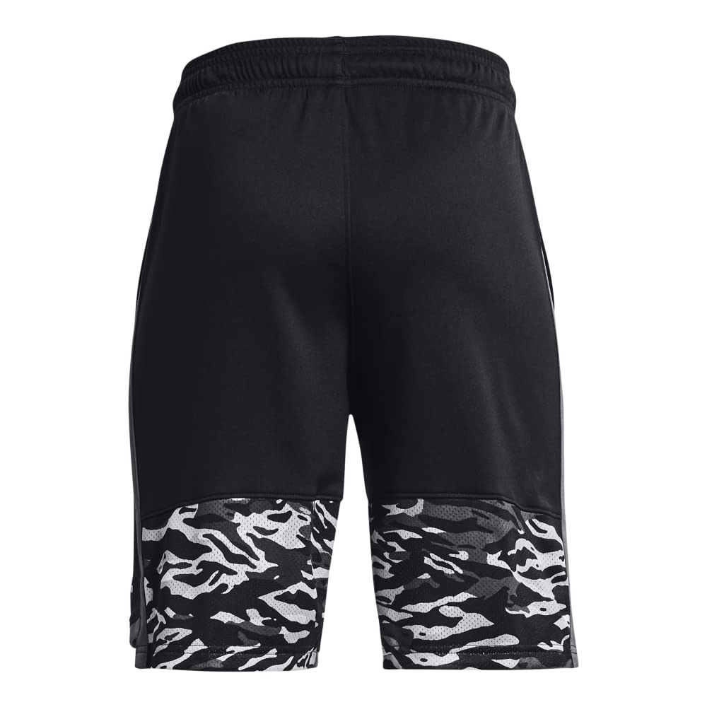 Under Armour Boys' Stunt 3.0 Printed Shorts , Black (004)/Mod Gray , Youth Large