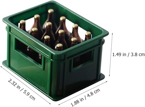 Miniatura 6 de TOYANDONA Worlds - Caja de botellas de cerveza en miniatura para casa de muñecas, caja de cerveza para casa de muñecas, caja de almacenamiento de