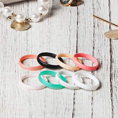 ThunderFit Super Thin Stackable Silicone Rings Wedding Bands for Women 3mm Wide 1.5mm Thick - 1/4/8/12/16 Variety Multipack3