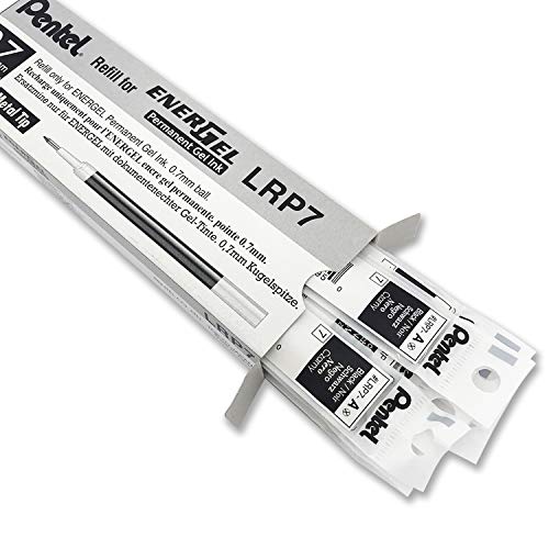 Pentel Refill Ink - For Energel Pro Permanent Gel Pen, (0.7Mm) Medium Line, Black Ink - Lrp7-A #TOP4