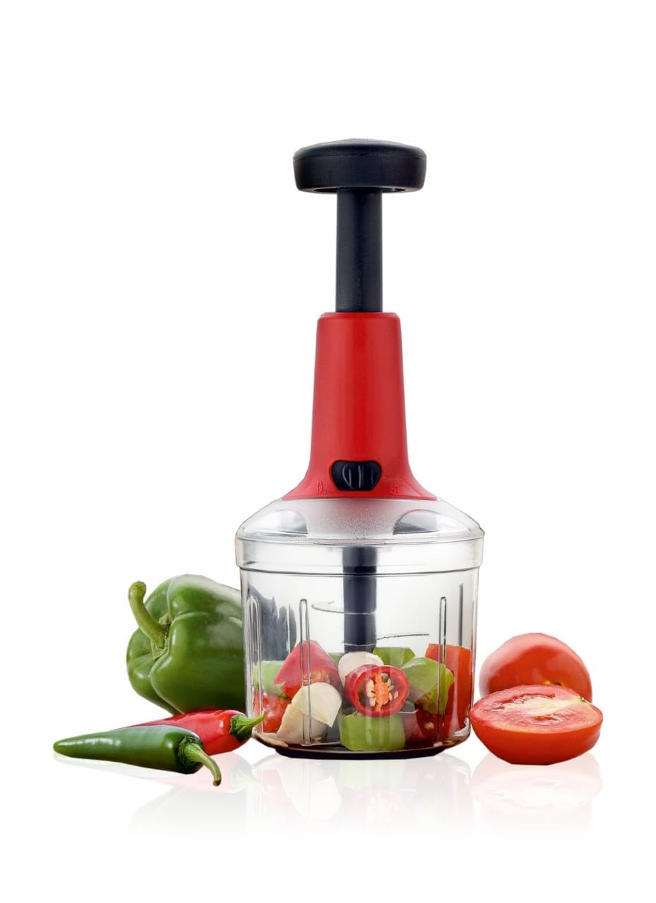 Manual Vegetable Chopper for Kitchen 1000ml Large Capacity | Push Chopper with 5 Stainless Steel Blades | Multipurpose Hand Veg Cutter for Onion, Tomato, Fruits and Salad Preparation-picture-28