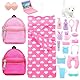 Festfun Kleidung für Puppen 24 Puppenkleidung enthält 1 Schlafsack 1 Rucksack 1 Hund 21 Zubehör für 11,5 Zoll 30 cm Mädchen Puppen