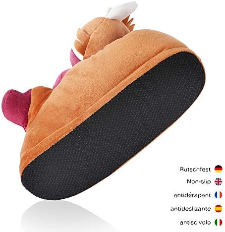 corimori 1847 (10+ Designs) Red Panda Ponva Cute Plush 3D Animal Shaped Slippers, Funny Lounge Shoes, Childrens Sizes 9-2 | Image 3