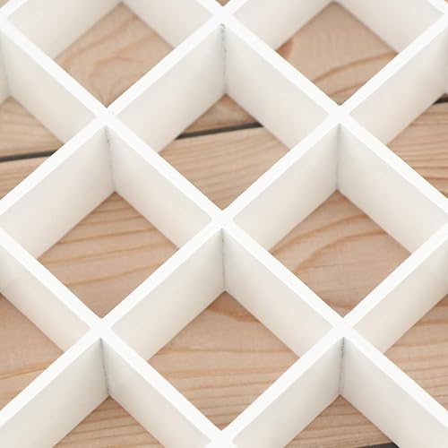 Miniatura 4 de 1: 12 casa de muñecas en miniatura estante de almacenamiento de madera 16 estantes de rejilla blanco estante de almacenamiento blanco muñeca casa