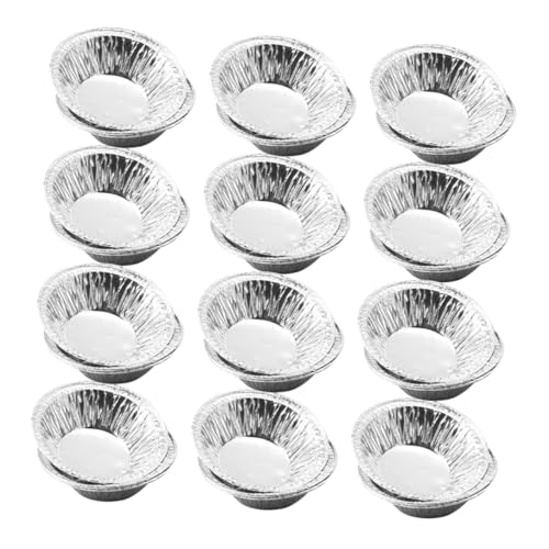 HOMOCONO 500個使い捨てアルミホイル製ミニ丸型タルト型 耐熱 均一加熱でエッグタルトやキッシュ パイ焼きに 省スペースで積み重ね収納可能