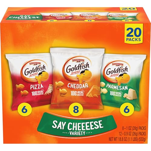 40% coupon - Goldfish Crackers Say Cheeeese Variety Pack, 20 snack bags