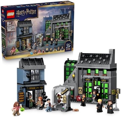 LEGO Harry Potter Zaubererläden in der Winkelgasse 76471 | Spielzeug ab 8 Jahren für Jungen, Miniatur Modellbau mit 8 Minifiguren und sammelbarem Patronus, Deko, Geschenk, 788 Teil