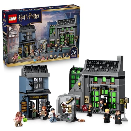 Miniatura 7 de LEGO Harry Potter Tiendas Mágicas del Callejón Knockturn de Juguete - Kit de Maquetas con 8 Minifiguras y Figura de Animal Patronus Coleccionable - Regalo para Niñas y Niños de 8+ Años - 76471
