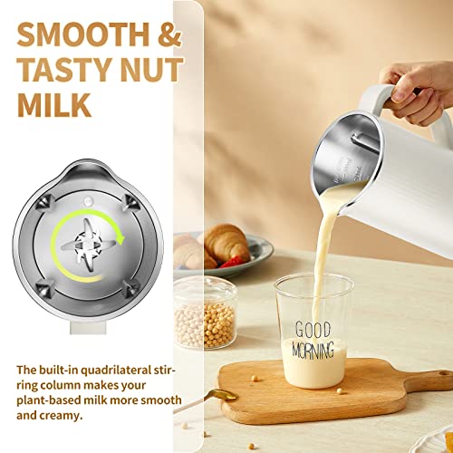 Nut Milk Maker Machine - 20 Oz Multi Automatic Almond Milk Machine With 10 Blades, Homemade Almond, Oat, Soy, Etc Grain, Soy Milk Maker Machine With Delay Start/Keep Warm/Self-Cleaning/Free Filtering #TOP5