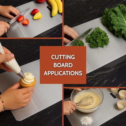 Image of Btop Stainless Steel Chopping Board, Corrosion Resistant, Waterproof, Rust-Proof, Professional Kitchen Equipment (Steel Medium Size H Chopping Board)