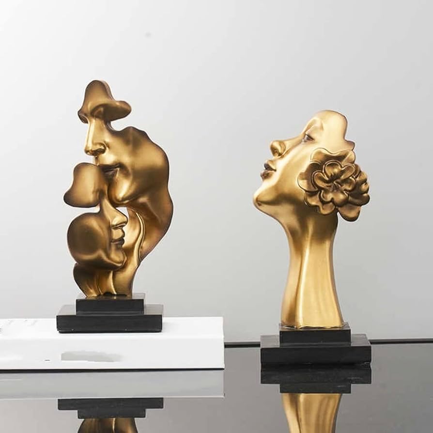 Amazon.co.jp: 置物・オブジェ 抽象的な顔像の彫刻と置物装飾家