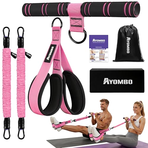 Image of Upgrade Pedal Resistance Band with Handle, Adjustable Tube Foot Pedal Device Puller Exercise Bands, for Abs Arm Leg Waist Workout, Core Pilates, Sit Up Fitness Equipment for Full Body Training